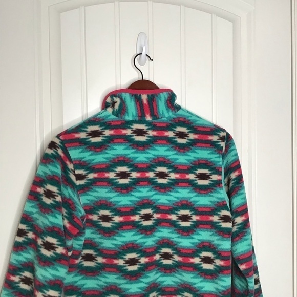 Patagonia Synchilla Wild Desert: Beryl Green Aztec Print SnapT Fleece Size Small - Picture 6 of 10